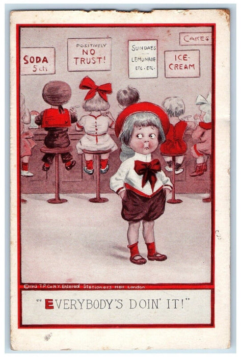 c1910's Valentine Childrens Pantry Sign Board Posted Antique Postcard