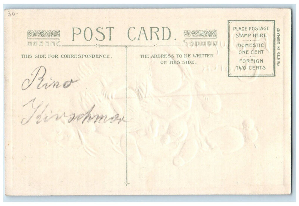 c1910's Easter Toddler Chicken Chicks John Winsch Artist Signed Antique Postcard