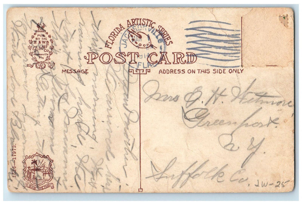 1914 Laura Street YMCA Building Jacksonville Florida FL Antique Postcard