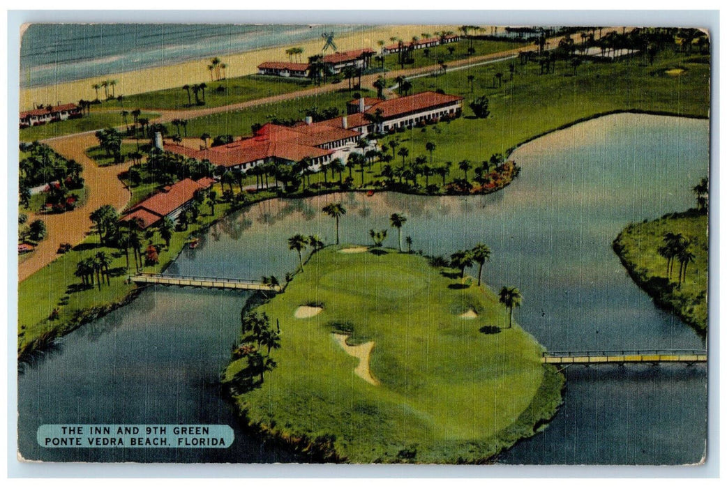 c1940's The Inn and 9th Green Ponte Vedra Beach Florida FL Posted Postcard