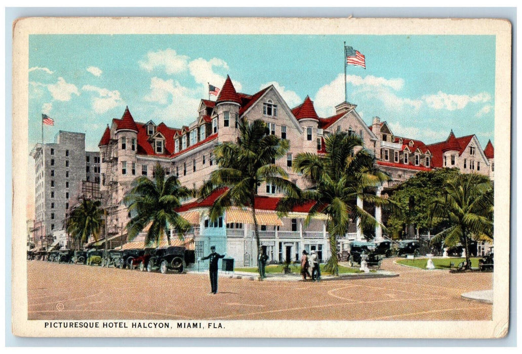 c1920's Picturesque Hotel Halcyon Miami Florida FL Unposted Postcard