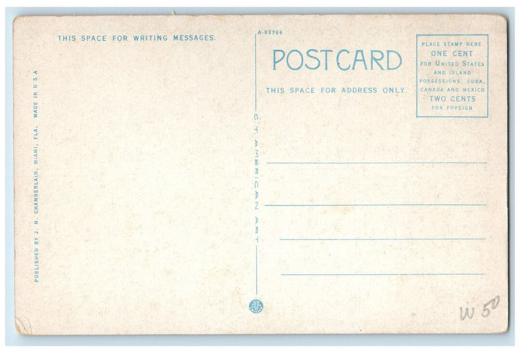 c1920's Picturesque Hotel Halcyon Miami Florida FL Unposted Postcard