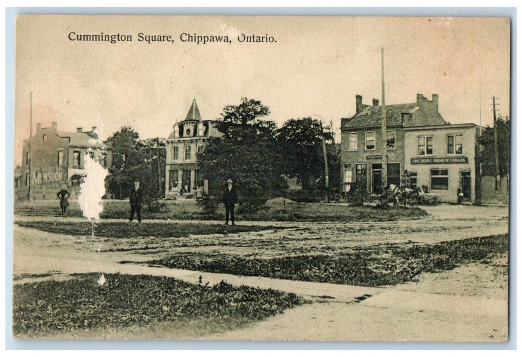 1911 View Of Cummington Square Chippawa Ontario Canada Antique Posted Postcard