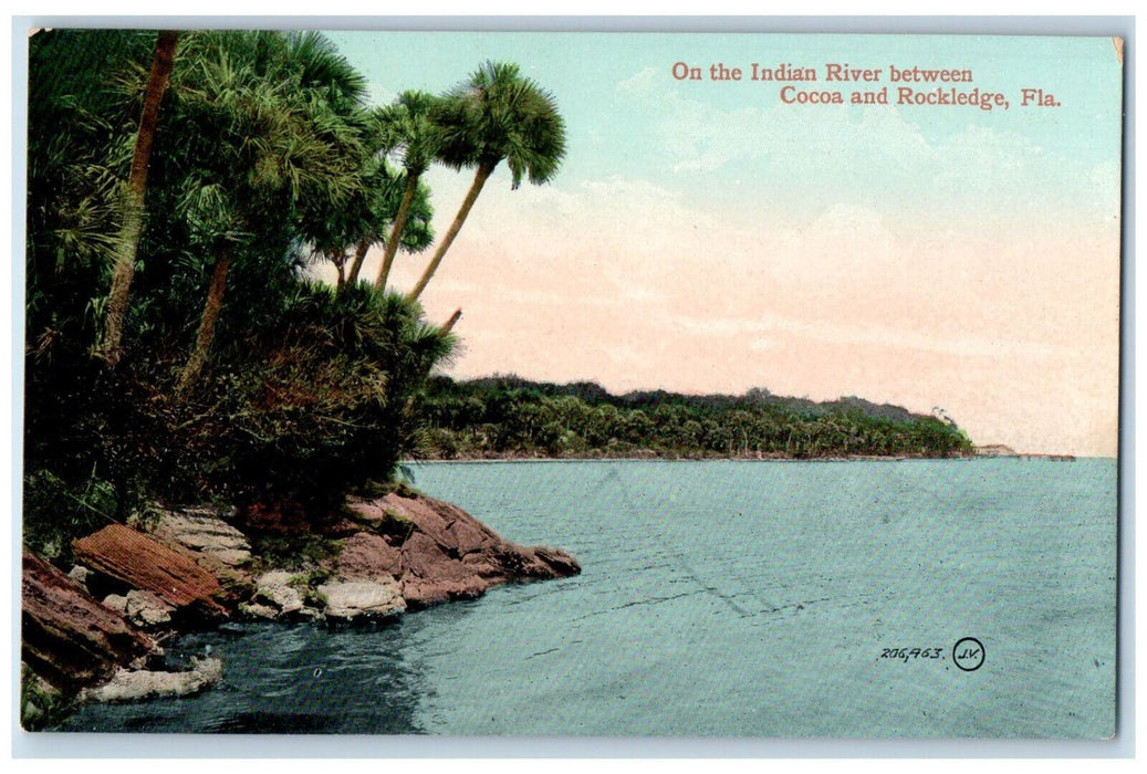 c1910 On The Indian River Between Cocoa and Rockledge Florida FL Postcard