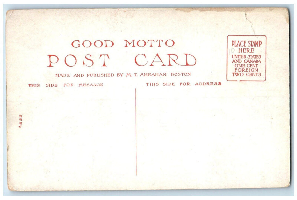c1910's Valentine Hearts Motto Qoutes Unposted Antique Postcard