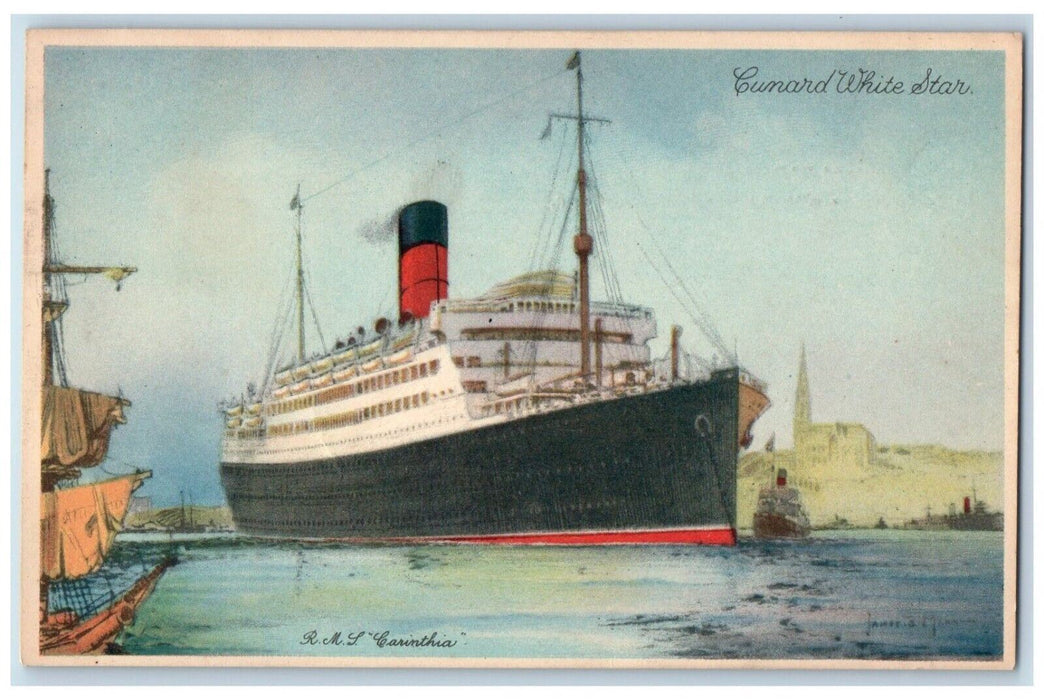 c1920 Cunard White Star Co Operation Raymond Whitcomb Steamer New York Postcard