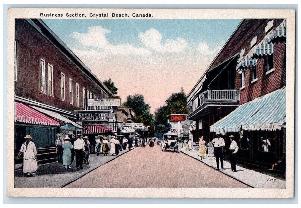 Business Section Royal Cafe Grown Lager Store Crystal Beach Canada Postcard