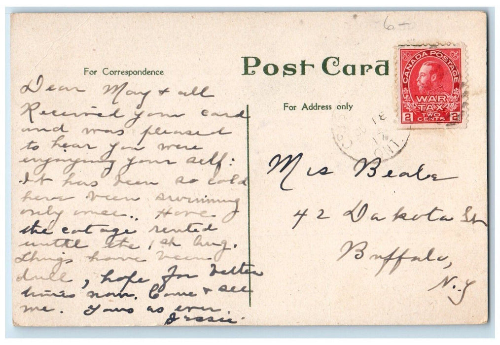 Business Section Royal Cafe Grown Lager Store Crystal Beach Canada Postcard