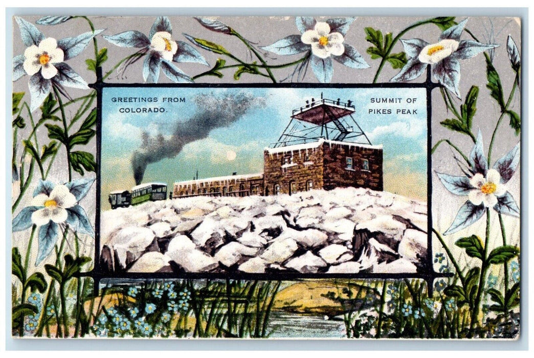 1920 Greetings From Colorado Summit Of Pikes Peak CO Antique Posted Postcard