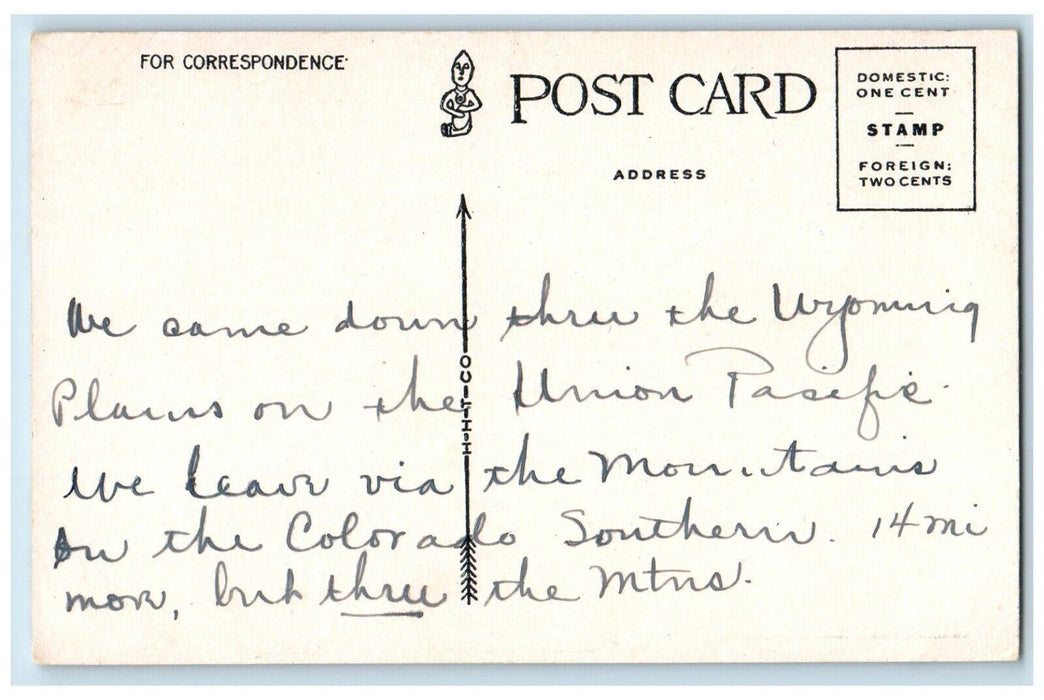 1920 Greetings From Colorado Summit Of Pikes Peak CO Antique Posted Postcard