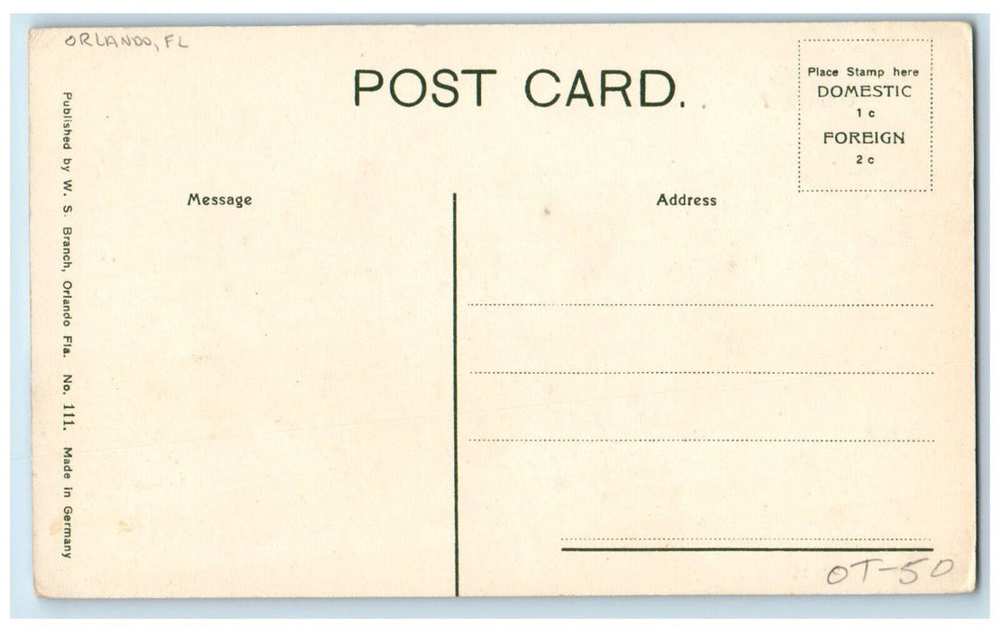 c1910 Residence on Orange Avenue Orlando Florida FL Antique Postcard
