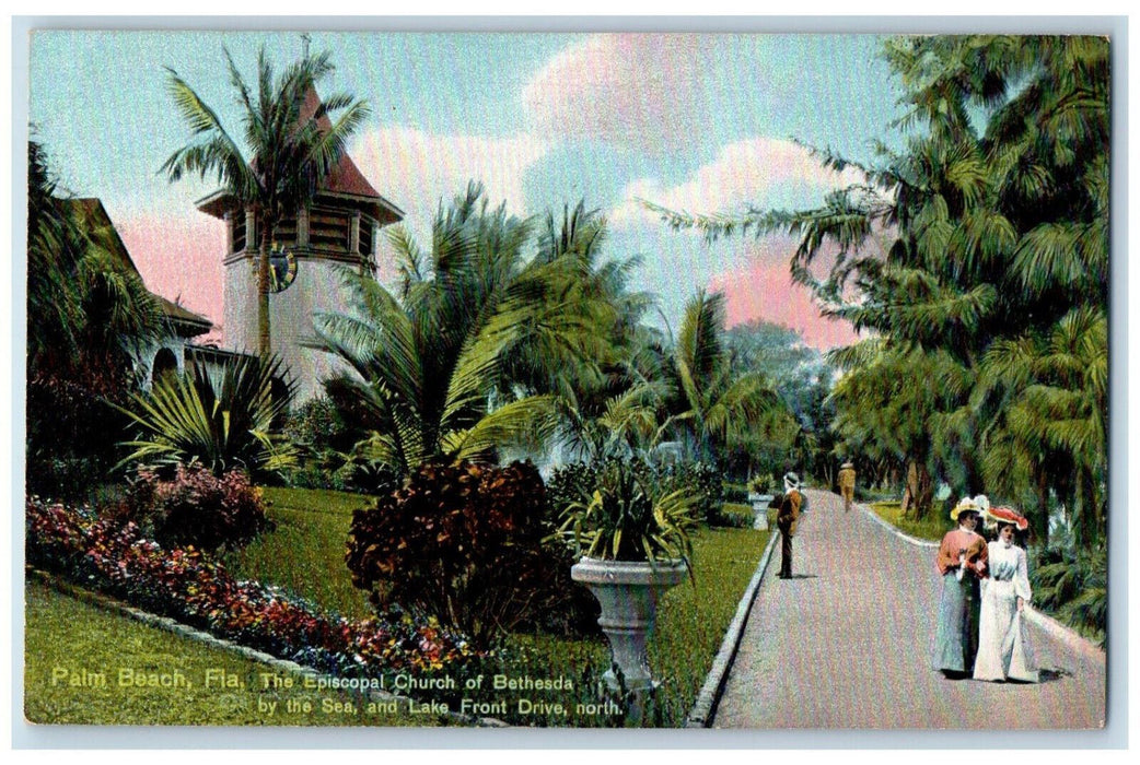c1910 The Episcopal Church of Bethesda Palm Beach Florida FL Postcard