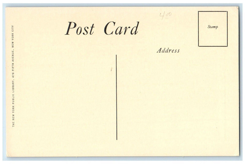 c1910's The New York Public Library Central Building Street View NY Postcard
