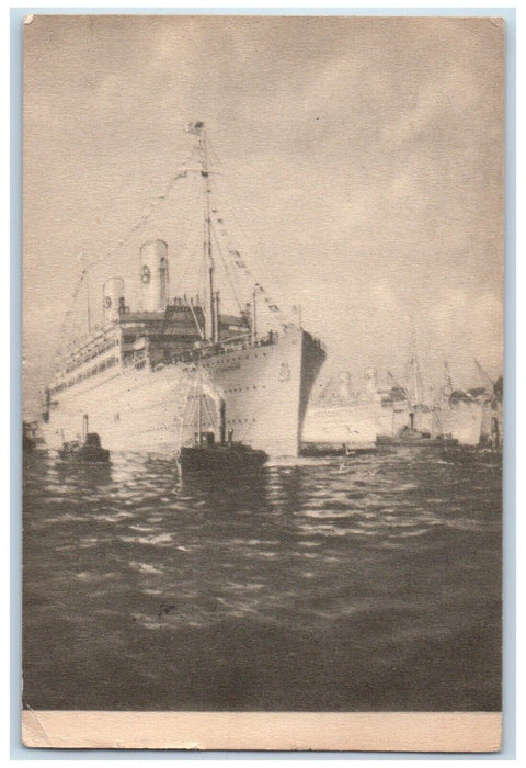 1920 Swedish American Liners Kungsholm Gripsholm Steamship Steamer Boat Postcard