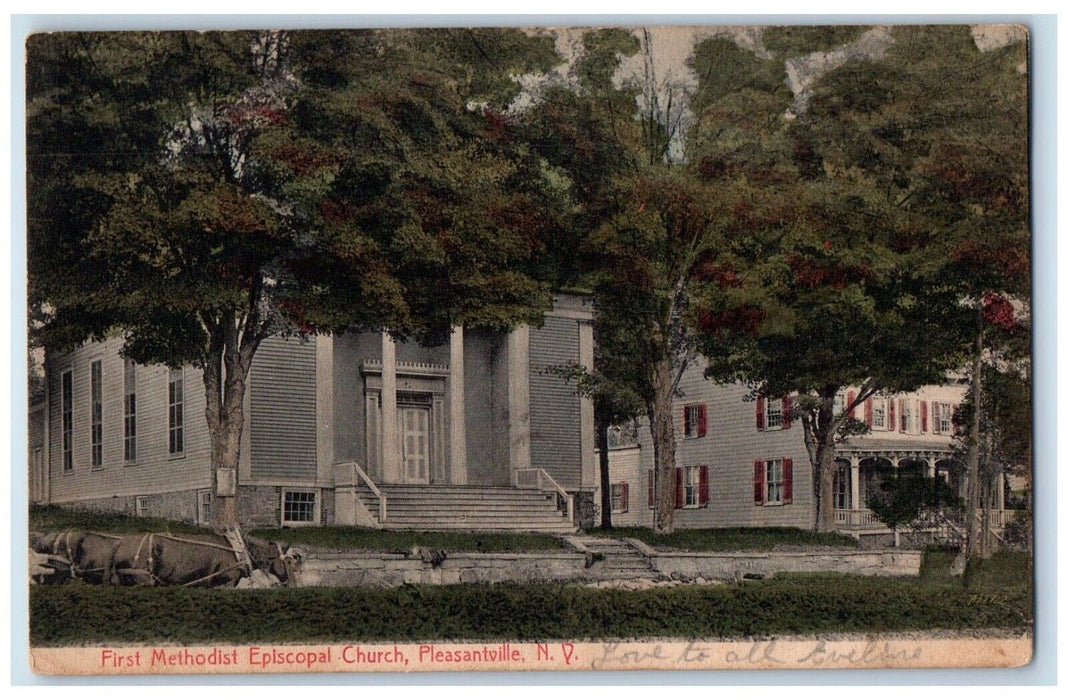 1909 First Methodist Episcopal Church Pleasantville New York NY Posted Postcard