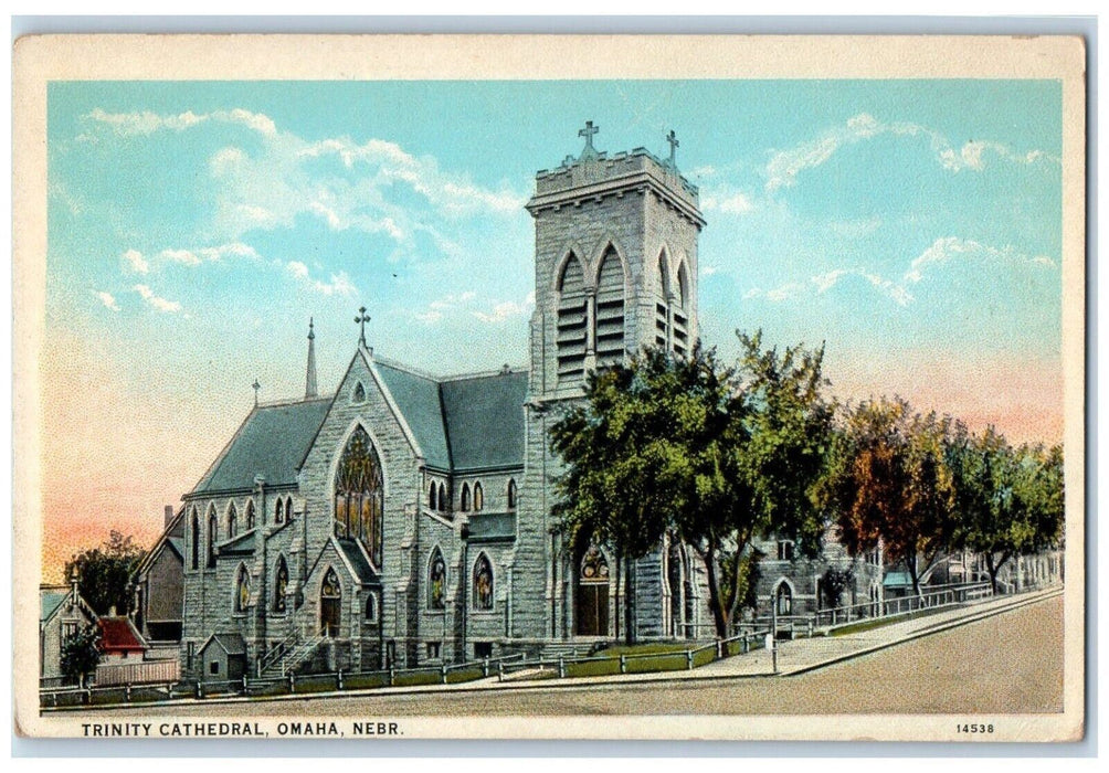 c1920's Trinity Cathedral Stained Glass Omaha Nebraska NE Unposted Postcard