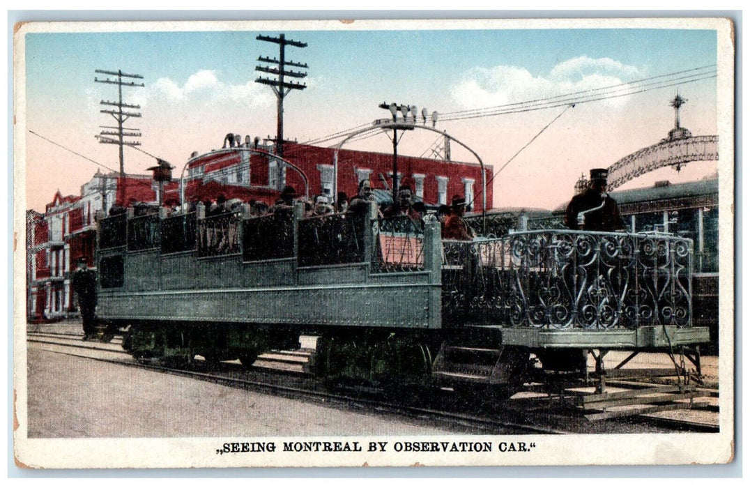 c1930's Railway Seeing Montreal By Observation Car Canada Unposted Postcard