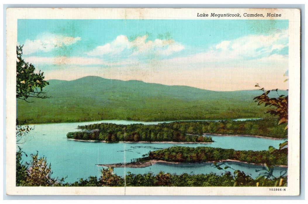 c1940's Scene at Lake Megunticook Camden Maine ME Vintage Unposted Postcard