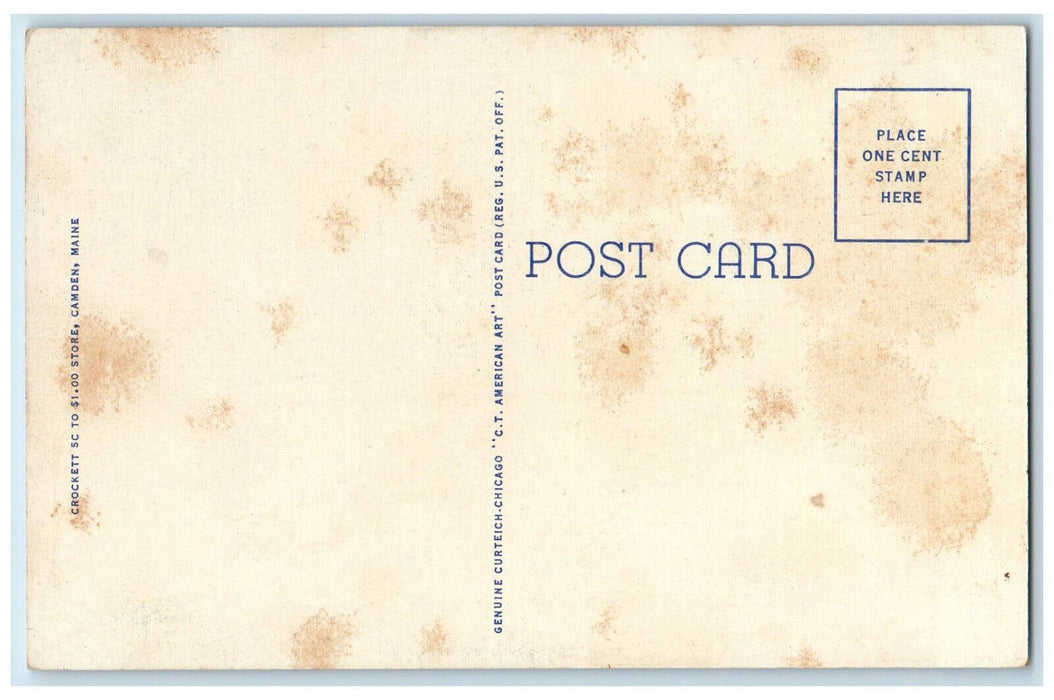 c1940's Scene at Lake Megunticook Camden Maine ME Vintage Unposted Postcard