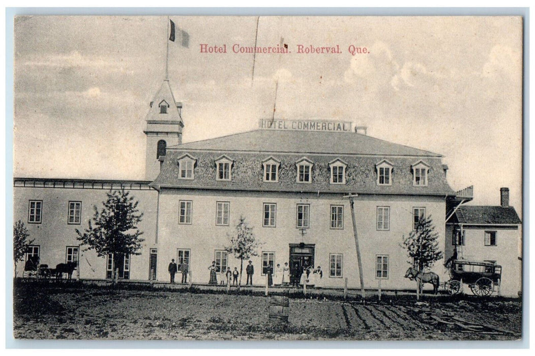 c1940's Hotel Commercial Roberval Quebec Canada Unposted Vintage Postcard