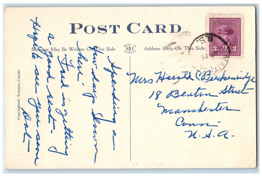 c1930's Greetings from Maitland Nova Scotia Canada Vintage PostedPostcard