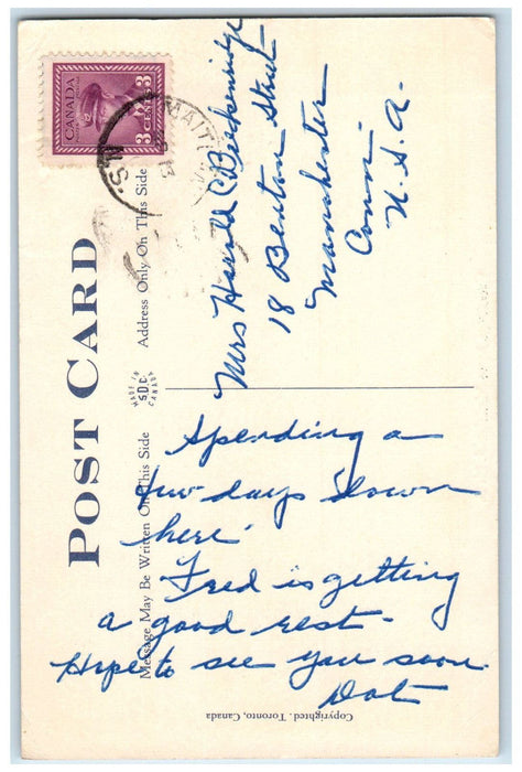 c1930's Greetings from Maitland Nova Scotia Canada Vintage PostedPostcard