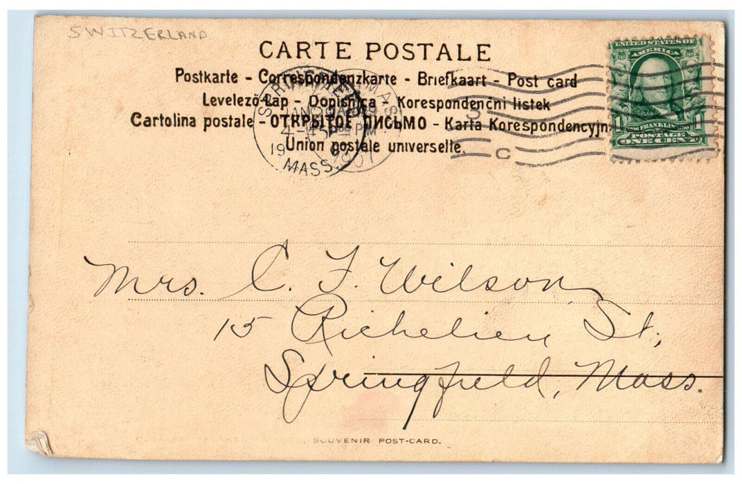 1907 View of Madona Del Sasso A Locarno Switzerland Antique Posted Postcard