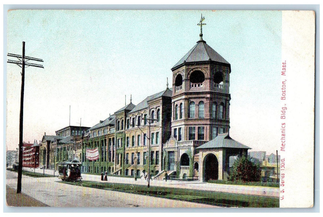 c1905 Mechanics Building Boston Massachusetts MA Antique Posted Postcard