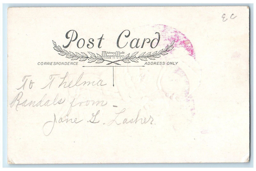 c1910's Valentine Little Girl Big Hearts Gift Embossed Posted Antique Postcard