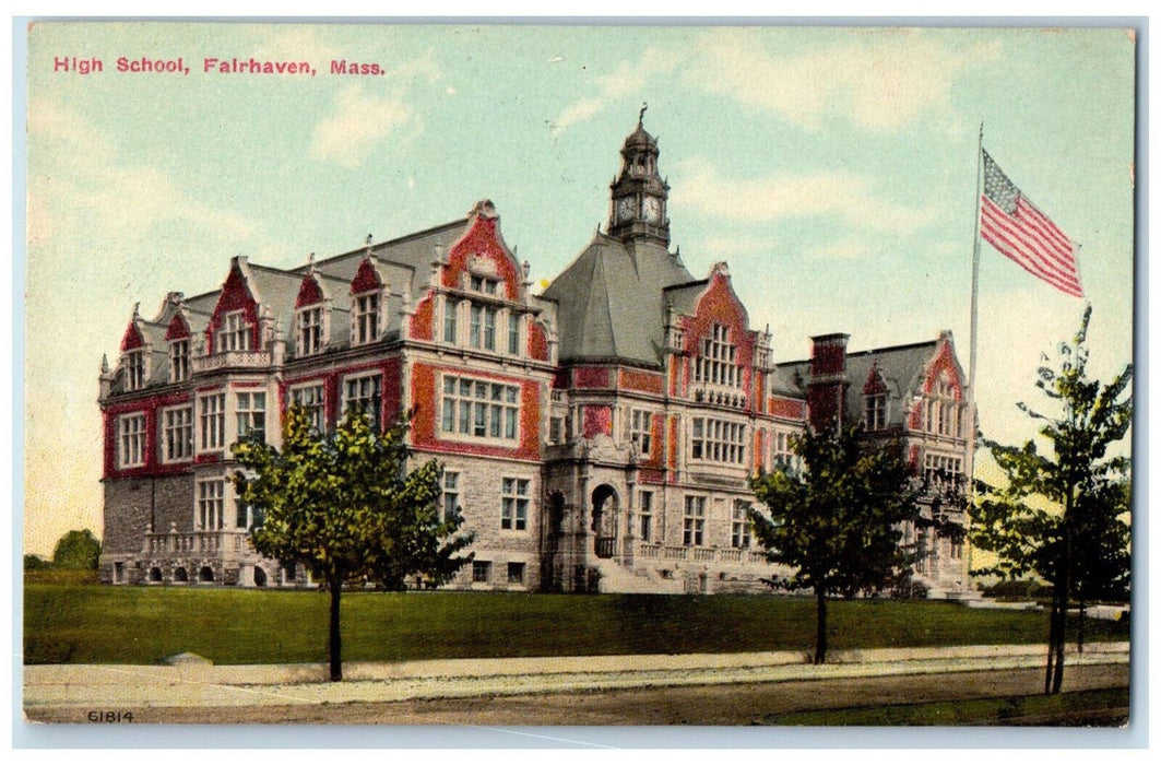 c1910 High School Fairhaven Massachusetts MA Antique Unposted Postcard