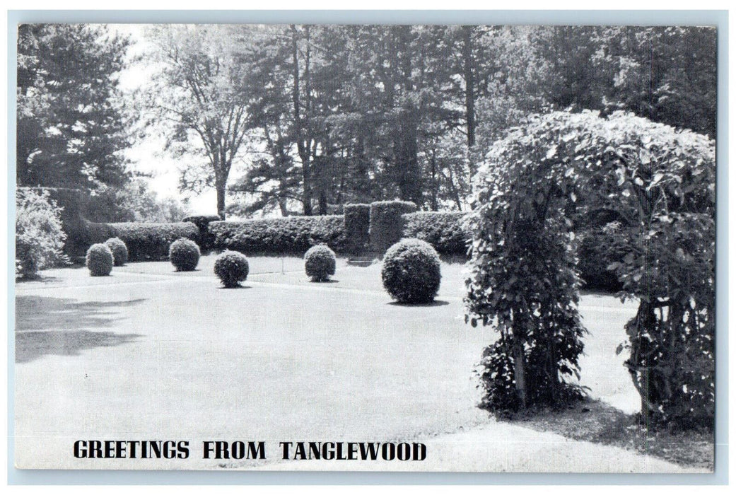 c1940's Formal Garden Greetings from Tanglewood Lenox Massachusetts MA Postcard
