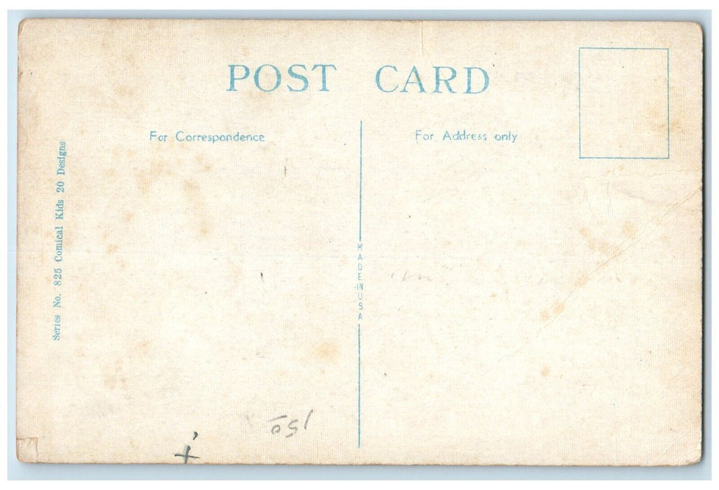 c1930's Valentine Sad Boy Visiting Tomb Flowers Unposted Vintage Postcard