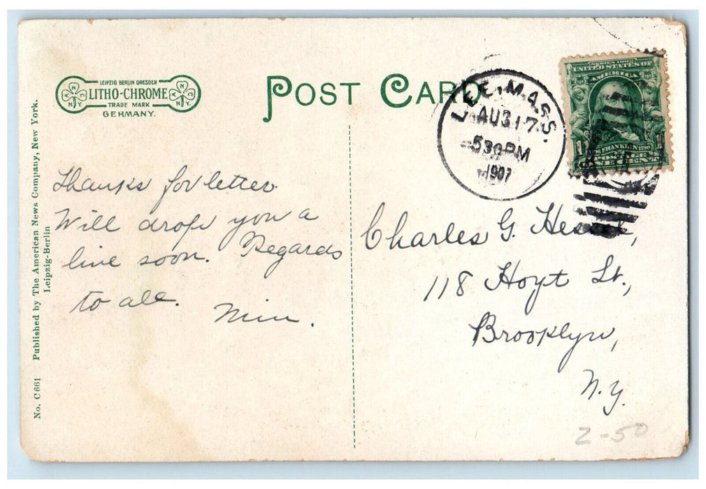 1907 The Abbott House East Lee Massachusetts MA Antique Posted Postcard