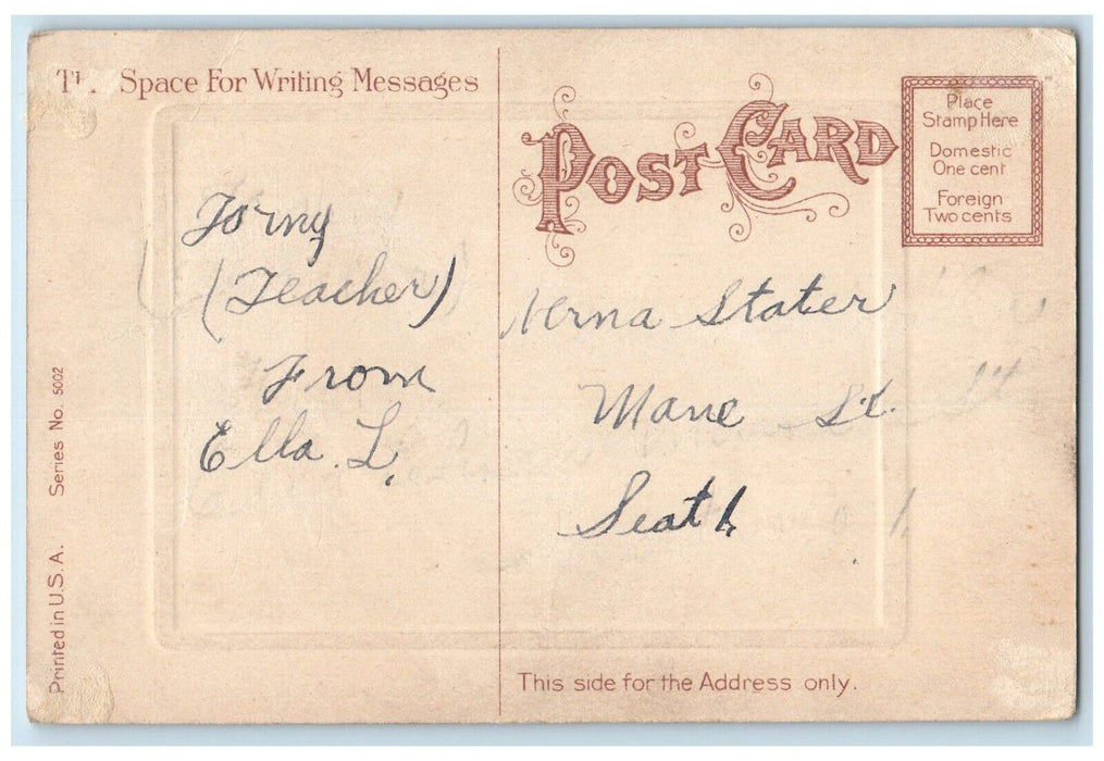 c1910's Valentine Little Girl Dress It's Horrid To Be Lonesome Baumann Postcard