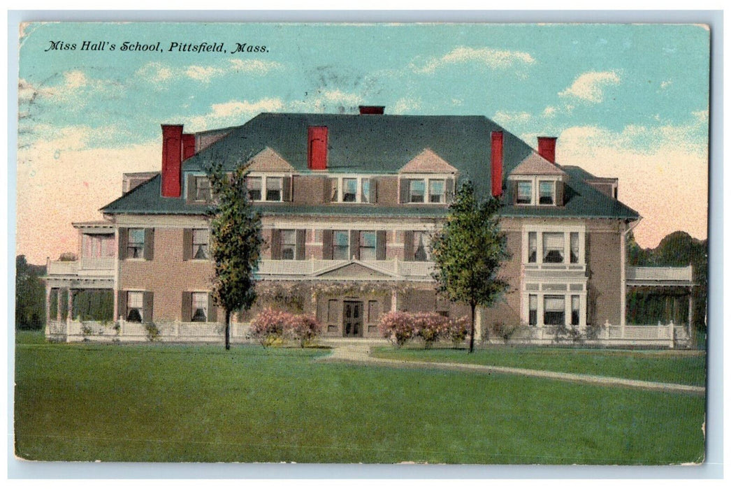1911 Miss Hall's School Pittsfield Massachusetts MA Antique Postcard
