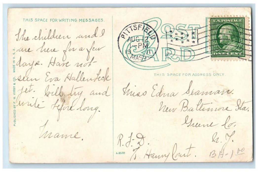 1911 Miss Hall's School Pittsfield Massachusetts MA Antique Postcard