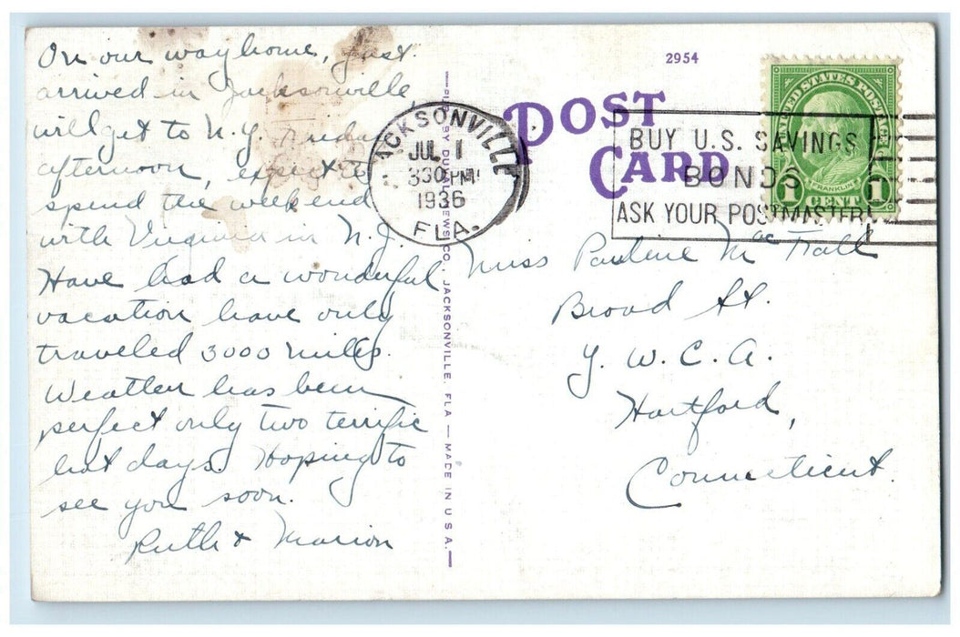 1936 Clyde Line Sisters Ships Mohawk Cherokee Seminole Jacksonville FL Postcard