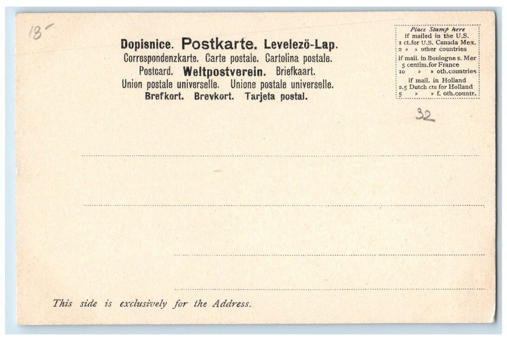 c1905 Holland America Line View Volendam Steamer Ship Advertising Postcard