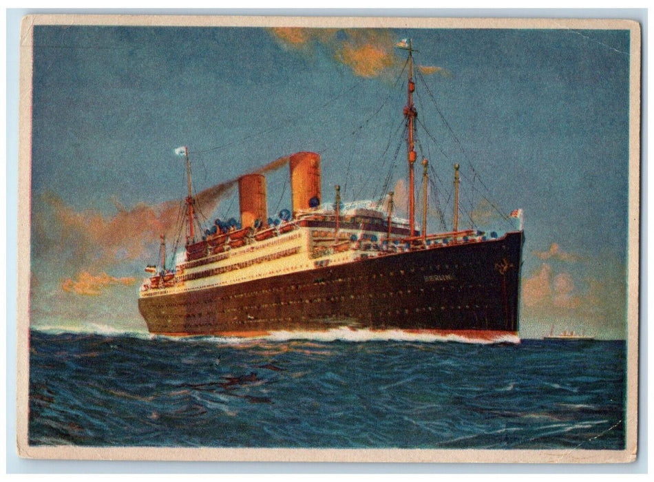 c1940 Norddeutscher Lloyd Bremen Berlin Steamer Ship Unposted Postcard