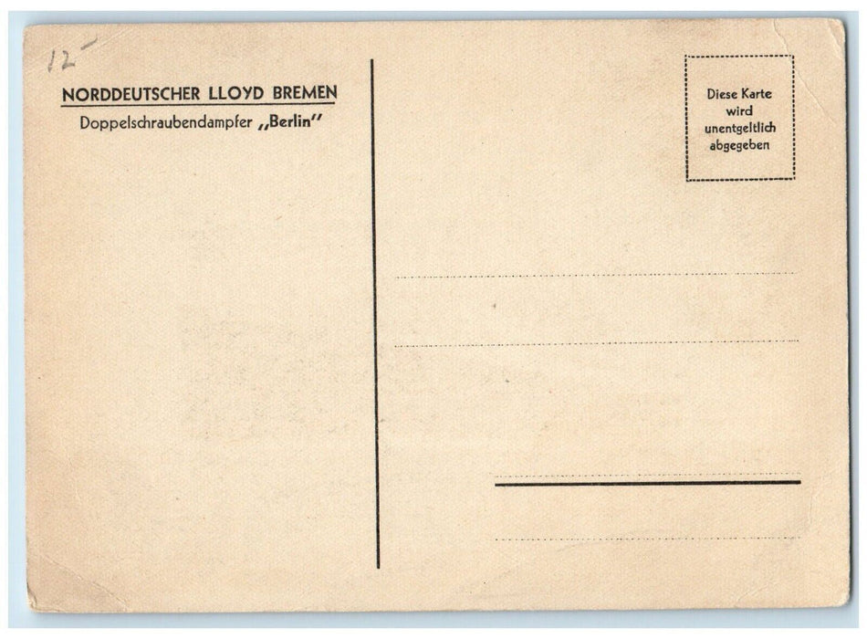 c1940 Norddeutscher Lloyd Bremen Berlin Steamer Ship Unposted Postcard