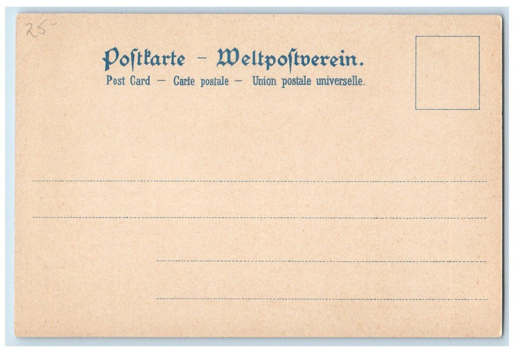 c1905 Deutschland Steamer Ship Deck Hamburg American Line Germany Postcard