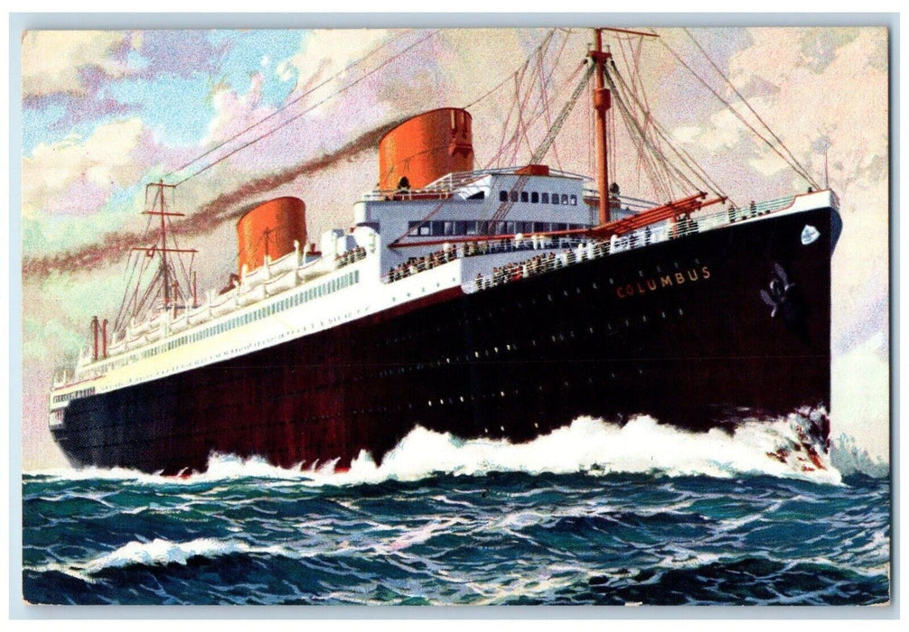 1930 Norddeutscher Lloyd Bremen Doppelschrauben Schnelldampfer Colombus Postcard