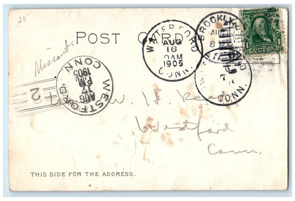 1905 Red Star Line Antwerpen Dover New York Finland Steamship Steamer Postcard