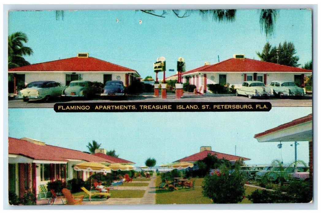 c1950's Flamingo Apartments Treasure Island St. Petersburg Florida FL Postcard