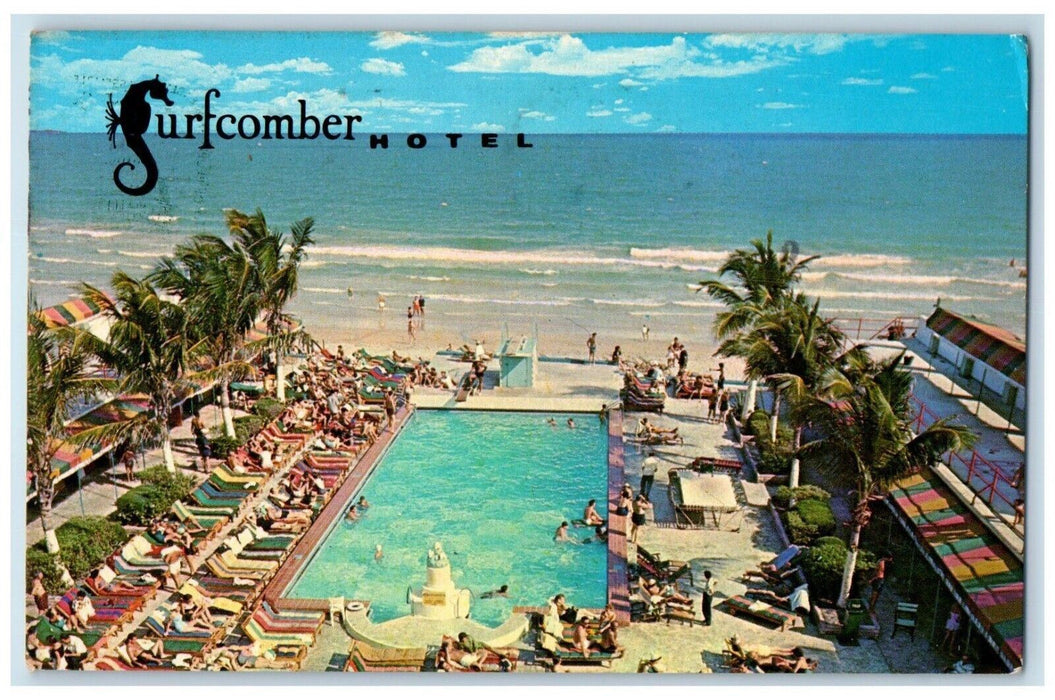 1977 Surfcomber Hotel Swiming Pool Miami Beach Florida FL Posted Postcard