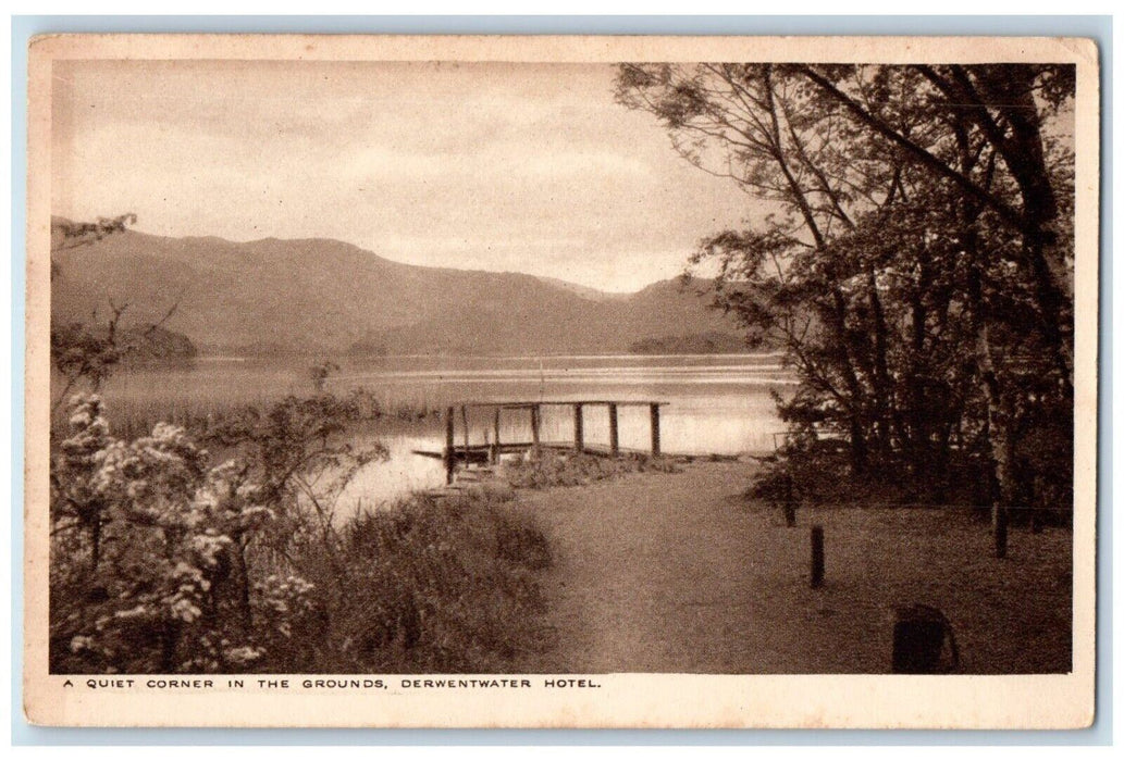 c1920s Derwentwater Hotel Grounds Quiet Corner Cumbria England Unposted Postcard