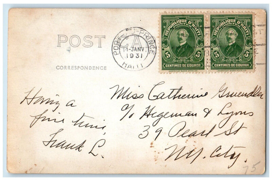 1931 Cliffside Castle Airplanes Port Au Prince Haiti RPPC Posted Photo Postcard