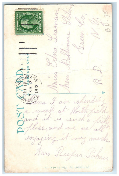 1913 Auditorium & Betsy Moody House East Northfield Massachusetts MA Postcard