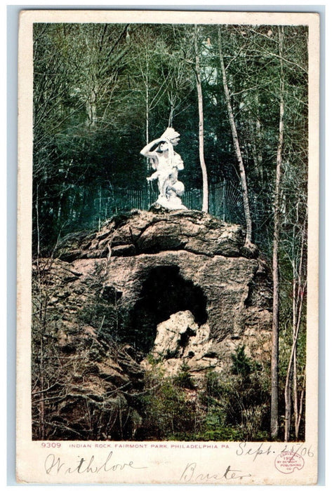1906 Indian Rock Fairmont Park Philadelphia Pennsylvania PA Antique Postcard
