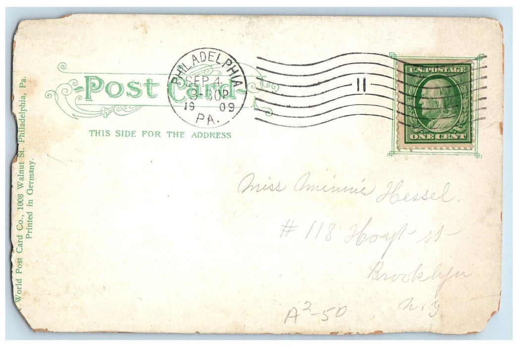 1909 Monument Interior Horticultural Hall Fairmount Park PA Postcard